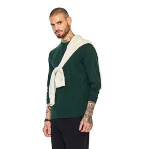 Cómoda camisa de manga larga de algodón suave para hombres, camiseta ligera de cuello redondo de diseño liso, ideal para looks casuales o elegantes - Product Image 5