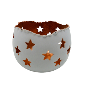 Nouvel arrivage de bougie décorative de Noël en fer rond avec support votif en aluminium orange pour le salon et la décoration de table - Product Image 1