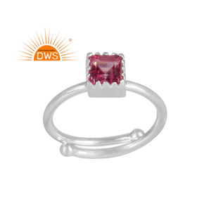 แหวนพลอยบุษราคัมสีชมพูธรรมชาติดีไซน์แบบทำด้วยมือของผู้ผลิต - Product Image 1