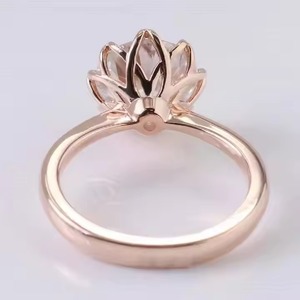 Diamond 14K Solid Gold Old European Round Cut VS1 Lab Grown Engagement <b>Ring</b> <b>Ring</b> Cathedral Tulip Setting Solitaire Promise <b>Ring</b> - Product Image 4