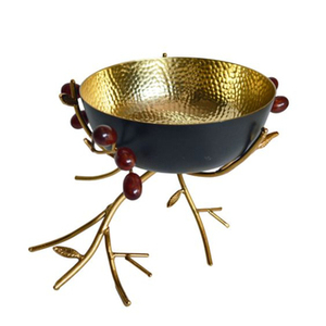 Elegant Stainless Steel and Melamine Hammered Food Serving Bowl Stylish Silverware for Fruits and <b>Chocolates</b> Modern Design - Product Image 5