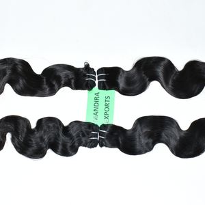 Vente en gros 100% Extensions de cheveux humains Bodywave vierges naturels du sud de l'Inde Couleur noire Aucun cheveux humains traités chimiquement - Product Image 4