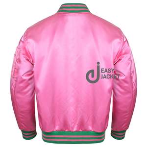 แจ็กเก็ตบอมเบอร์สำหรับผู้ชายเสื้อแจ็กเก็ตผ้าซาตินมหาวิทยาลัยสำหรับฤดูหนาวออกแบบได้ตามต้องการ - Product Image 2