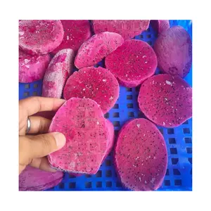 Wholesale FROZEN DRAGON FRUIT IQF PINK PITAYA WITH LOWEST PRICE FROZEN RED DRAGON FRUIT DICE CUBE OR HALVES