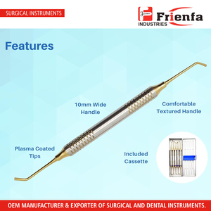 Kit de Elevación de Seno Maxilar (5 piezas) Herramientas de Elevación de Seno Maxilar para Implantes Dentales Chapadas en Oro en Casete de Acero Inoxidable para Injertos Óseos de Precisión - Product Image 3