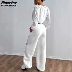 กางเกงทรงหลวมพิมพ์ลายลำลองสำหรับผู้หญิงพร้อมเชือกผูกโพลีเอสเตอร์และผ้าสแปนเด็กซ์สไตล์สตรีทแวร์ - Product Image 5