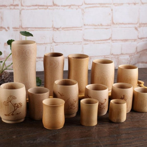 Tasse en bambou artisanale - Sculpture complexe et peinture artistique |   Vaisselle Naturelle Premium - Product Image 6