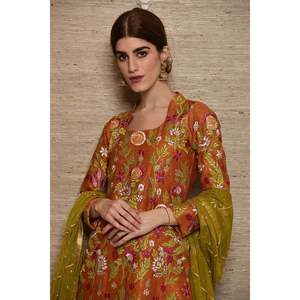 <b>Orange</b> Richness Chiffon <b>Top</b> - Product Image 3