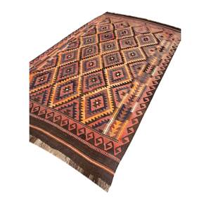 พรมขนสัตว์สีเบจและสีน้ำตาลแบบคลาสสิกของ Nayaab ลายเรขาคณิตสี่เหลี่ยมผืนผ้า ทำด้วยมือ สำหรับห้องนั่งเล่นหรือห้องนอน-Paem-1213 - Product Image 2