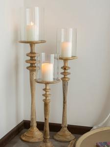 Nouveau design Ensemble de bougeoirs en bois et verre faits à la main et écologiques - Product Image 6