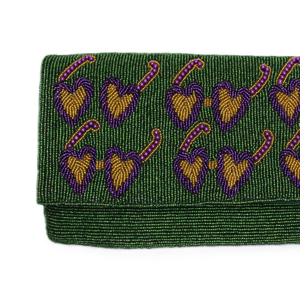 Pochette à main en perles faite à la main pour le Mardi Gras, design à carreaux abstrait, sac à main élégant pour femmes, idéal pour offrir en cadeau et pour les événements - Product Image 1
