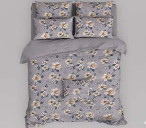 Ensemble de literie moderne en microfibre tissée Queen 3 pièces avec motif géométrique audacieux, garnissage en polyester et taies d'oreiller assorties - Product Image 4