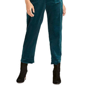 Tuta da Donna Rachel Roy Blu Brillante con Cerniera, in Velluto a Coste Verde Acqua, Maniche a Campana, Scollo a V, Vita Alta, Stile da Festa, Taglia 6 per l'Autunno - Product Image 3