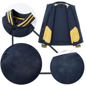 Chaqueta de Algodón Transpirable con Cuello Alto Personalizada para Hombre, Estilo Letterman, Colores y Tallas Personalizables, Accesorio de Moda al por Mayor - Product Image 5