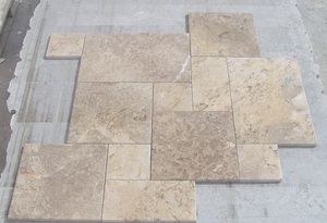 2025 Goedkope Prijs Hoge Kwaliteit Kalkoenfabriek Groothandel Natuurlijke Beige Travertijn Tuimelde Bruine Rustieke Straatstenen Vloeren Buiten - Product Image 6