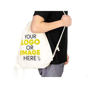 Custom Eco-Friendly Cotton <b>Drawstring</b> <b>Backpacks</b> Personalized Casual Style Promotional Bags with Logo Print Foldable Feature - Product Image 1