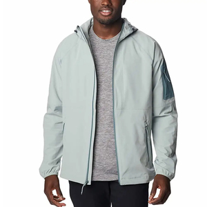 Custom Made Quilted <b>Hooded</b> Canvas Breathable Customized Logo Printing Front Zipper Men's <b>Soft</b> <b>Shell</b> <b>Jackets</b> Regular Fit - Product Image 2