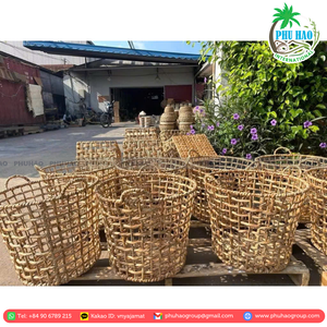 HOT PRODUCT Handmade WATER HYACINTH <b>BASKET</b> Durable Stylish Storage Solution for Modern Kitchens Adding a Touch of Nature - Product Image 6