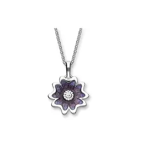 Ortak 925 Sterling Silver Pendant Necklace Handmade Flower Design Hot Glass Enamel Designer Jewelry Women wholesale custom made