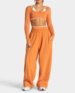 Latest Design Fashion Wear Drawstring Waist <b>Women</b> Casual <b>Trouser</b> Hot Selling Custom Color Plain <b>Women</b> Casual <b>Trouser</b> - Product Image 2