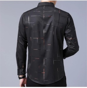 Camisa de Negocios de Manga Larga para Hombre, Casual y Moderna, Estampada, Sin Plancha y Resistente a las Arrugas - Product Image 6