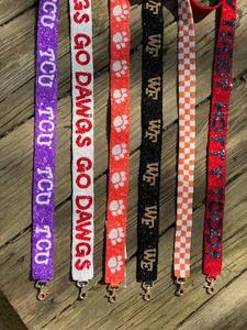 Embroidery Beaded Game Day <b>Strap</b> Red Letter Pattern Purse Belt Metal Clasp Shoulder Bag Handle Wide Crossbody <b>Replacement</b> - Product Image 3