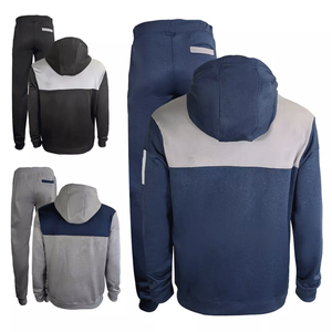 Chándal con capucha y cremallera para hombre, manga larga, respetuoso con el medio ambiente, sólido, 100% algodón, ropa deportiva, parte inferior para correr, tallas grandes, invierno, - Product Image 5