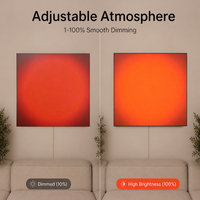 Peinture lumineuse LED effet lever/coucher de soleil sans plis pour hall d'hôtel de luxe, art mural commercial pour hôtels