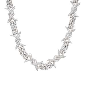 Bracelets et Joncs en Or 14K avec Chaîne Cubaine à Maillons Pointus en Moissanite et Fermoir Personnalisé 15MM - Product Image 6