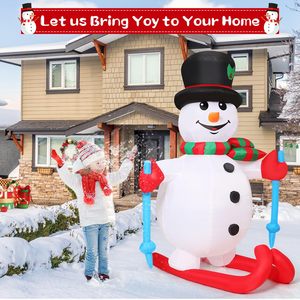 Hot bán 5.6 ft Inflatable LED giáng sinh <span class=keywords><strong>Snowman</strong></span> ván trượt với thổi Tuyết hiệu ứng nhà Máy Giá giáng sinh trang trí - Product Image 6