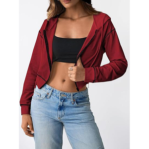 Chic Cropped Hoodie Women Sexy Short Hooded Sweatshirt Soft Cotton Pullover Long Sleeve Street Style Fashion Casual Top - Product Image 3