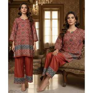 Women's Corduroy 2-Piece Anti-Wrinkle Formal Suit Set with Embroidery-Fusion Luxury Edition - Product Image 1