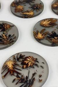 DEIVEN Resin Walnut <b>Wood</b> <b>Coasters</b> for Home Deco Epoxy Resin Wooden <b>Coaster</b> Custom Luxury <b>Coaster</b> for Drink - Product Image 4