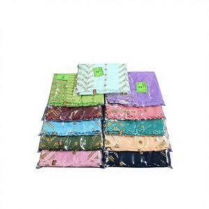 Châle Long et Grand d'Été en Voile Blanc Doré Respirant de Qualité Supérieure, Tissu en Coton Fin avec Dentelle et Strass, Style Africain et Moyen-Orient - Product Image 6