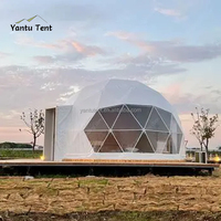 Dôme géodésique de plein air en tissu PVC, tente ignifuge tout temps pour le glamping et les événements