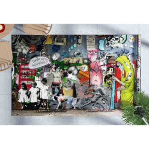 Tapis Graffiti Banksy : Art Urbain Abstrait, Tapis d'Entrée, Tapis Doux à Poils Longs - Product Image 1