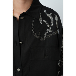 Collezione di camicie da donna a tinta unita con perline sul davanti e doppia tasca - Product Image 5