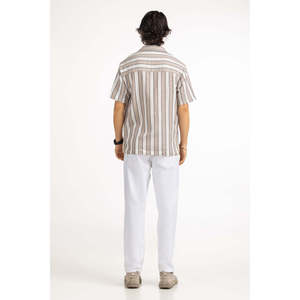 Chemises décontractées pour hommes 100% coton taille XL anti-plis à rayures coupe classique pour le bureau ou la saison estivale - Product Image 5