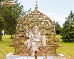 ตกแต่งทางเข้าห้องโถงแต่งงานด้วยรูปปั้นพระพิฆเนศสีทองรูปพระพิฆเนศสำหรับตกแต่งทางเข้างานแต่งงานรูปปั้นพระพิฆเนศออสเตรเลีย - Product Image 5