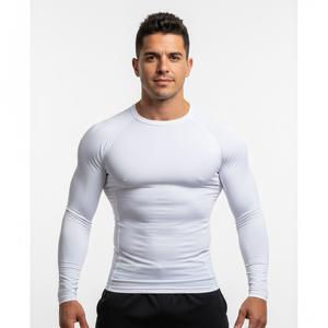 <b>Men</b> <b>Long</b> <b>Sleeve</b> <b>White</b> Compression <b>Shirt</b> Quick Dry Breathable Gym Fitness Base Layer T-<b>Shirt</b> <b>For</b> <b>Men</b> - Product Image 1