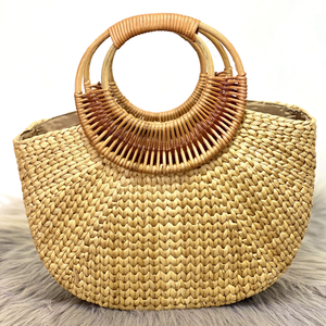 Sacs à main en herbe de mer faits à la main, écologiques, pour femmes, mode quotidienne, Vietnam, tissés à la main, plumes, chaînes, perles, broderie, deux - Product Image 3