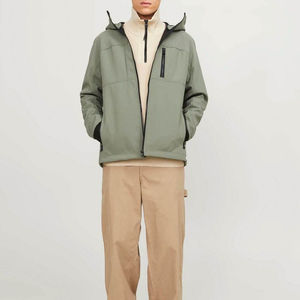 Chaqueta Softshell con Capucha para Hombre, Transpirable, Cortavientos, Impermeable, Ecológica, para Senderismo al Aire Libre - Product Image 4