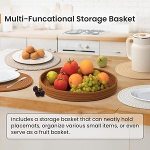 Napperon en corde de coton de meilleure conception de thème Vaisselle décorative arrondie pour les fêtes et autres fonctions Tapis et coussinets - Product Image 5