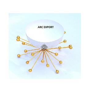 Cuencos decorativos de color blanco con soporte de color dorado Diseñador de lujo Cuencos decorativos para servir alimentos y frutas secas a bajo precio - Product Image 1