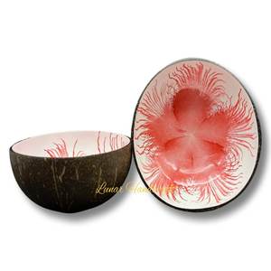 ชามกะลามะพร้าวธรรมชาติเป็นมิตรต่อสิ่งแวดล้อมทำด้วยมือตกแต่งอย่างสวยงามของตกแต่งบ้านจากเวียดนาม - Product Image 1