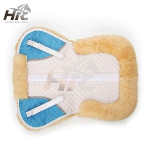 Sous-selle demi-tapis en laine d'agneau, entièrement doublé en laine mérinos, avec soutien dorsal clair, pour dressage et saut d'obstacles, pour chevaux, par Life Care - Product Image 1