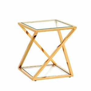 ชุดโต๊ะกาแฟทำจากโลหะใช้ในบ้านห้องนั่งเล่นหรูหราจัดเก็บบนกระจกกรอบเหล็กปรับขนาดได้ตามต้องการ - Product Image 1