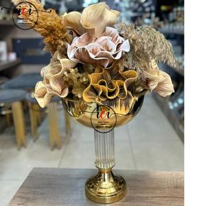 Hot Selling Decorative Tabletop <b>Iron</b> Aluminium Metal Vase with Gold Finish for Home and Wedding Decoration - Product Image 5