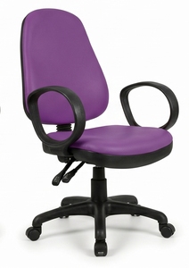 Ergonomic PU Leather Office Chair with Fixed Armrests Swivel Base for Home Office Use - Product Image 5