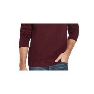 เสื้อสเวตเตอร์วินเทจแบบซิปครึ่งตัว ผ้าวาฟเฟิลถัก สำหรับผู้ชาย กันน้ำ สีแดง ไซส์ XX-Large ผ้าฝ้าย 100% อุ่นสบาย ตกแต่งลวดลาย - Product Image 3